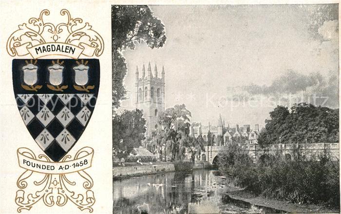 Oxford Oxfordshire St Magdalen Church Wappen Kuenstlerkarte