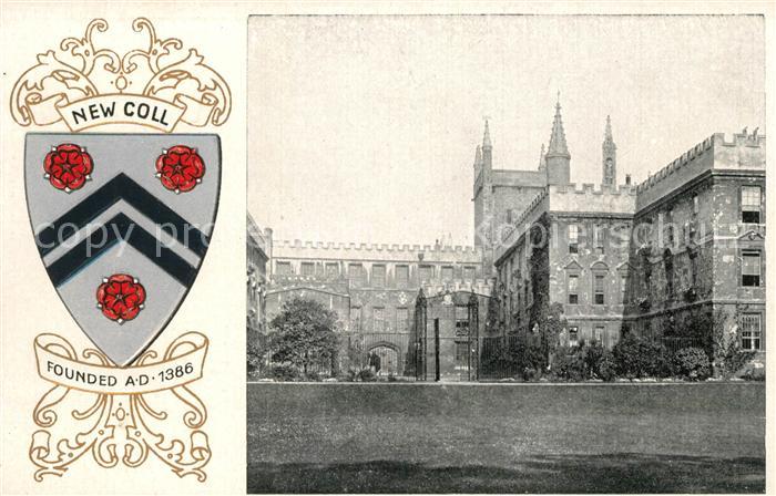 Oxford Oxfordshire New Coll College Wappen