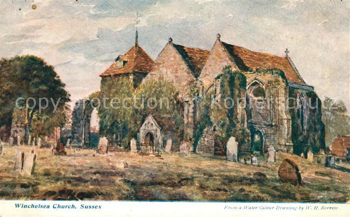 Winchelsea Church Painting Kuenstlerkarte