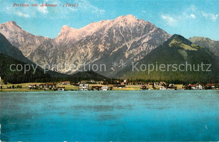 Pertisau Achensee Ansicht vom See aus Alpenpanorama