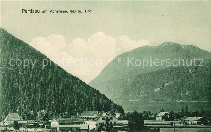 Pertisau Achensee Teilansicht Blick ueber den See Alpen