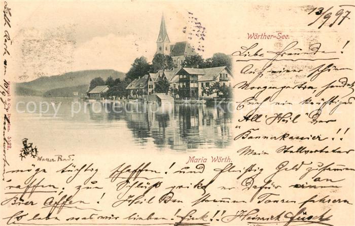 Maria Woerth Woerthersee Ansicht vom See aus Kirche