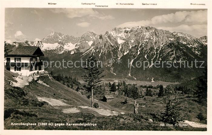 Kranzberghaus Berghaus gegen Karwendelgebirge Serie Deutsche Heimatbilder