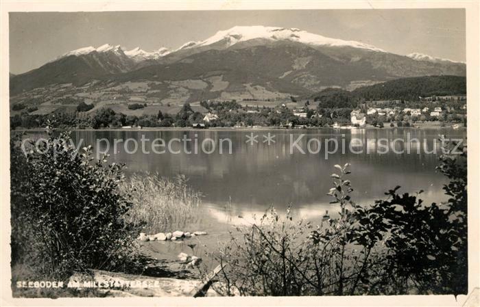 Seeboden Millstaettersee Uferpartie am See Alpenpanorama