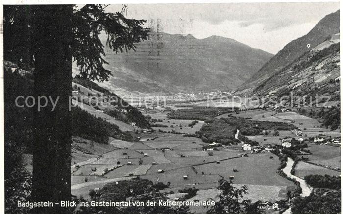 Badgastein Blick ins Gasteinertal von der Kaiserpromenade Hochland Kunstdruckkar