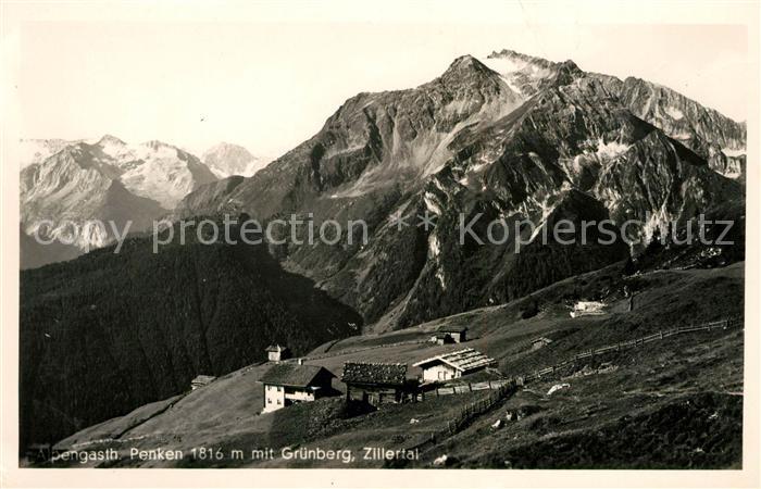 Mayrhofen Zillertal Alpengasthof Penken mit Gruenberg Zillertaler Alpen