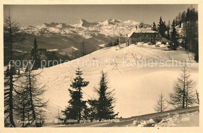 Tauplitz Theodor Karl Holl Haus gegen den Dachstein Winterpanorama