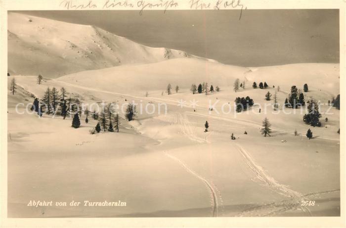 Turracher Hoehe Abfahrt von der Turracheralm Winterpanorama Alpen
