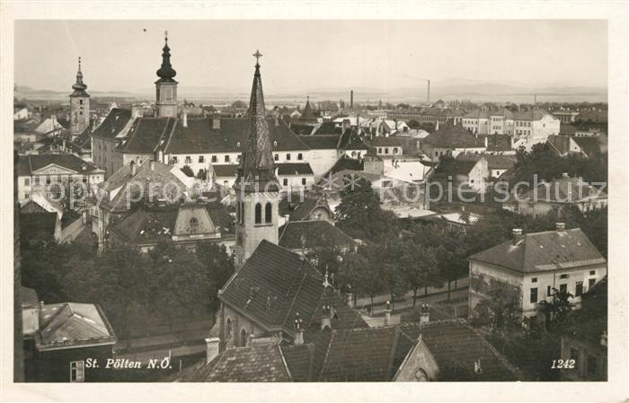 St Poelten Stadtpanorama mit Kirchen