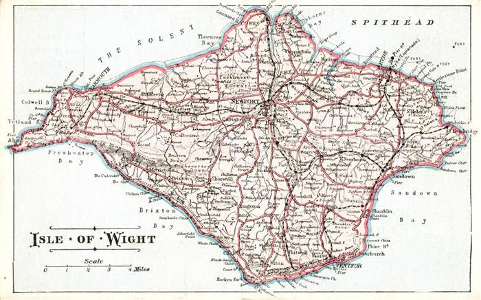 Isle of Wight UK Map of the island