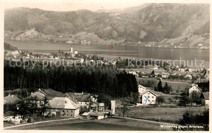Wildenhag Panorama Blick gegen Attersee Alpen
