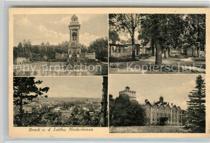Bruck Leitha Bruckneudorf Kriegerdenkmal Lager Schloss Prugg