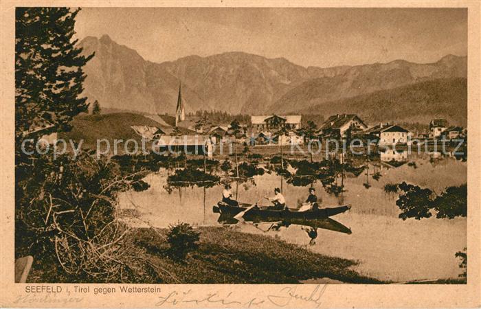 Seefeld Tirol Panorama Blick gegen Wettersteingebirge