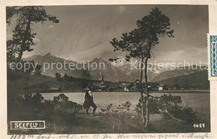 Seefeld Tirol Uferpartie am See Alpenpanorama