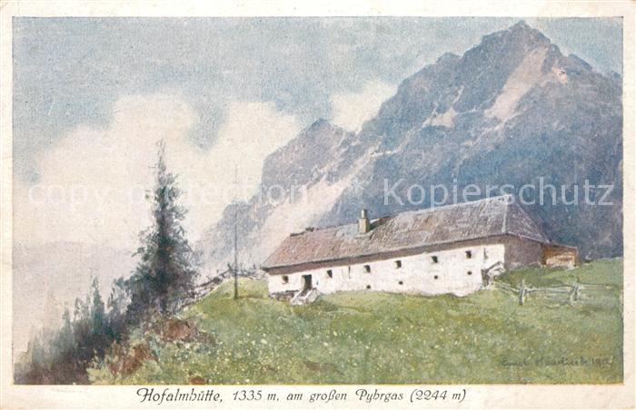 Spital Pyhrn Hofalmhuette am grossen Pyhrgas Berghuette Kuenstlerkarte