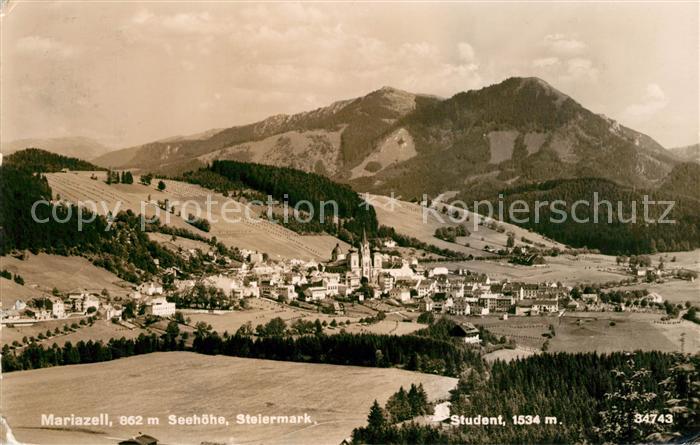 Mariazell Steiermark Panorama mit Blick zum Student Muerzsteger Alpen