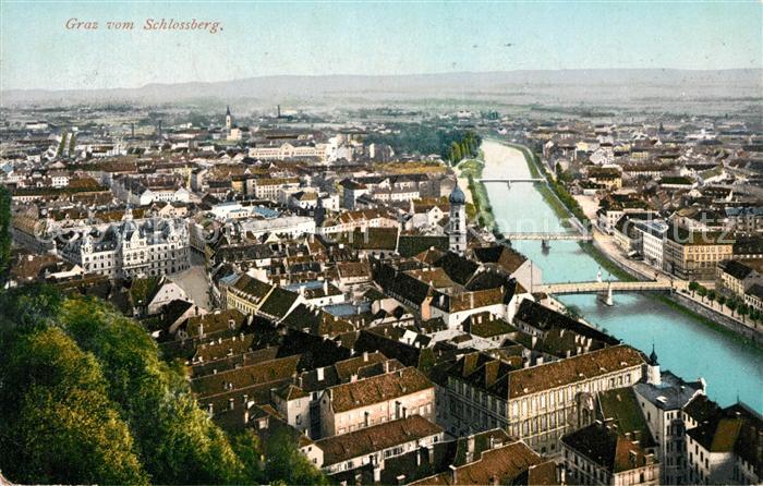 Graz Steiermark Stadtpanorama Blick vom Schlossberg