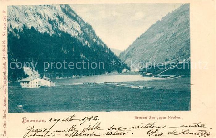 Brennersee gegen Norden Bergsee Alpen