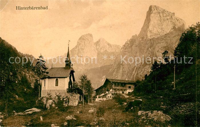 Hinterbaerenbad Ortsmotiv mit Kapelle Bergdorf Alpen