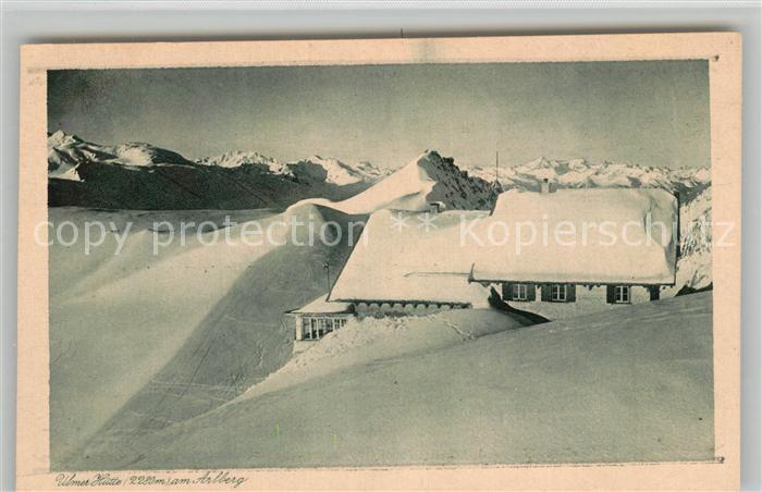 Ulmer Huette Berghuette im Winter Alpenpanorama