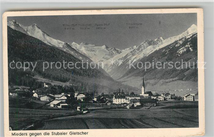 Mieders Tirol Blick gegen Stubaier Gletscher Stubaier Alpen
