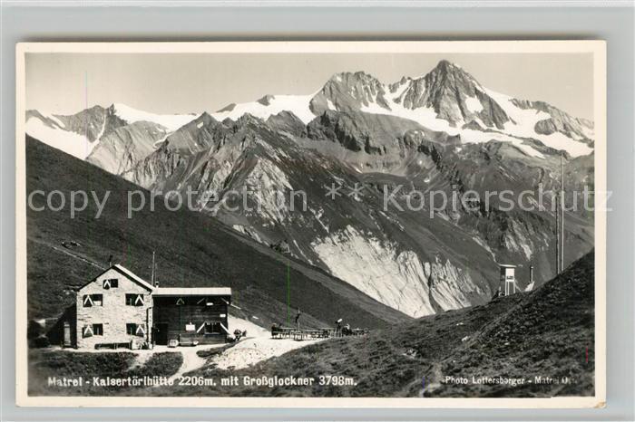 Matrei Osttirol Kalsertoerlhuette Berghuette mit Grossglockner Hohe Tauern
