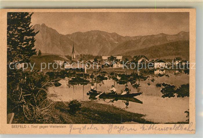 Seefeld Tirol Panorama Blick gegen Wettersteingebirge