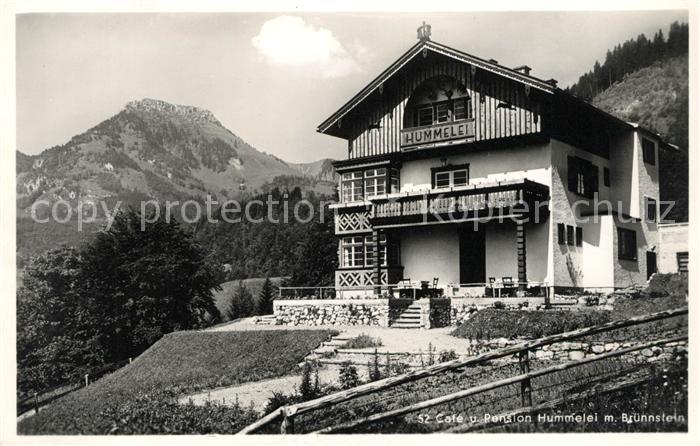 Oberaudorf Pension Cafe Hummelei mit Bruennstein Mangfallgebirge