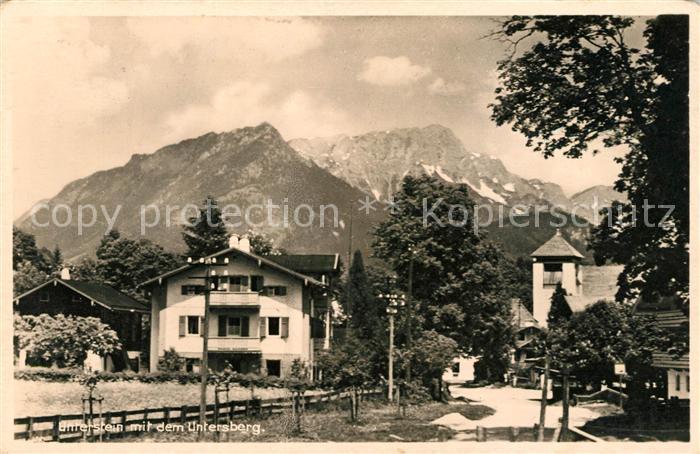 Unterstein Marktschellenberg Ortsmotiv mit Blick zum Untersberg Berchtesgadener
