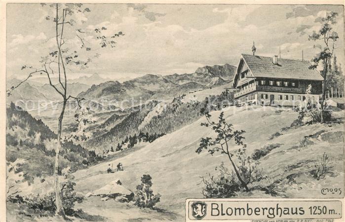 Wackersberg Bad Toelz Blomberghaus Alpenpanorama Kuenstlerkarte