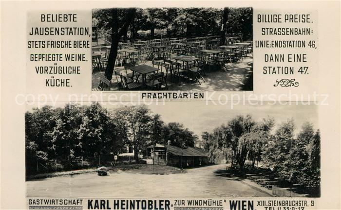 WIEN AT Prachtgarten Jausenstation Gastwirtschaft Zur Windmuehle