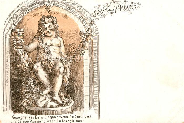 HAMBURG  CITY Eingang zum Rathsweinkeller Deutsche Reichspost