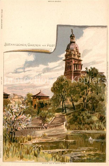 Neustadt Hamburg Botanischer Garten mit Post Kuenstlerkarte