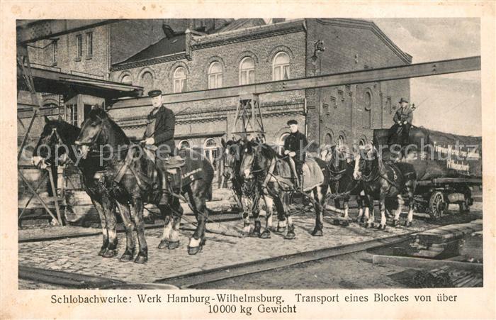Wilhelmsburg Hamburg Schlobachwerke Transport eines Blockes von ueber 10 000 kg