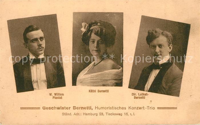 HAMBURG  CITY Geschwister Bernettl Humoristisches Konzerttrio Portraits