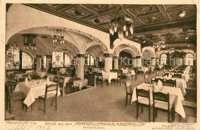 Frankfurt Main Hohenzollernhaus Kaiserkeller Restaurant