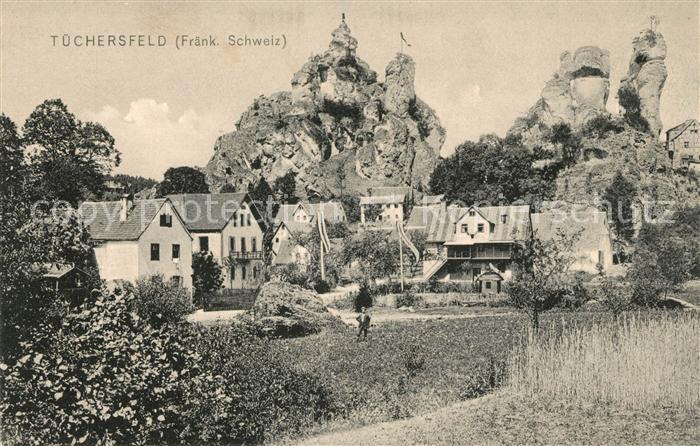 Tuechersfeld Teilansicht Felsen Fraenkische Schweiz