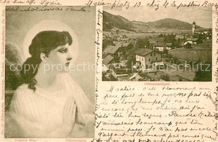 OBERAMMERGAU Bayern Gesamtansicht mit Alpenpanorama Schutzengel