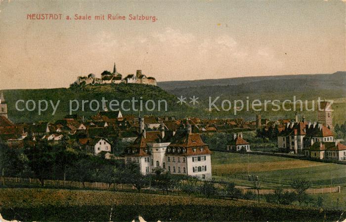 Neustadt Saale Ansicht mit Ruine Salzburg