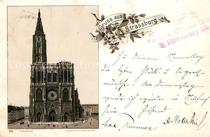 Strassburg Elsass Münster Litho Deutsche Reichspost