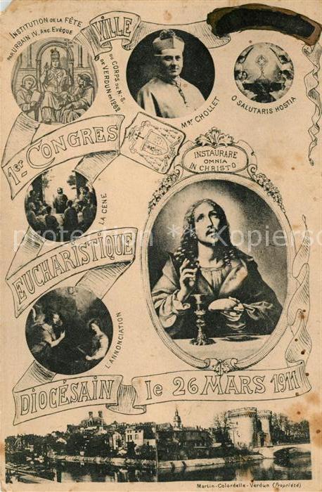 Verdun Meuse 1er Congres Eucharistique Diocesain Mars 1911