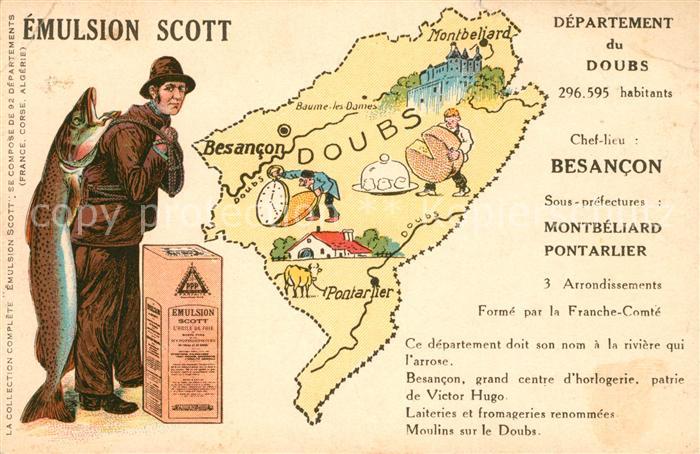 Besancon Doubs Carte du Département du Doubs Emulsion