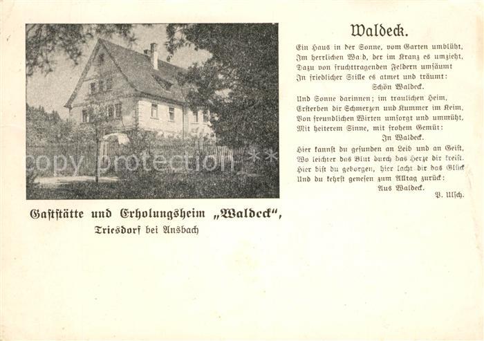 Triesdorf Gaststaette und Erholungsheim Waldeck Gedicht