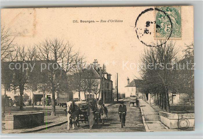 Bourges Rue d Orléans Pferdefuhrwerk