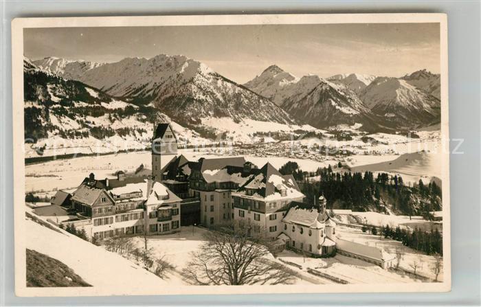 Oberstdorf Sanatorium Wasach Alpenpanorama im Winter