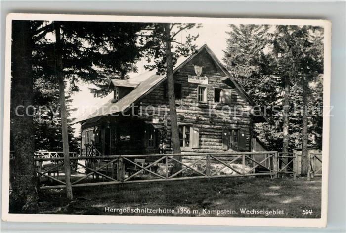 St Corona Wechsel Herrgottschnitzerhuette am Kampstein Waldhuette