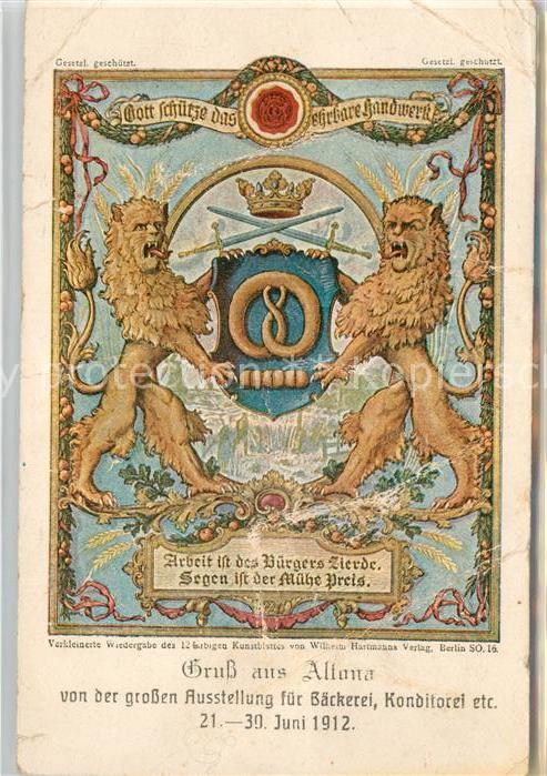 Altona Berlin Wappen Handwerk Grosse Ausstellung fuer Baeckerei Konditorei 12far