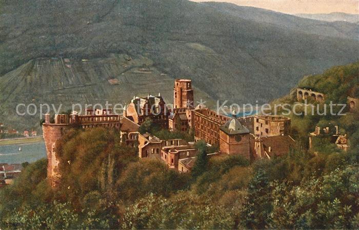 Hoffmann Heinrich Heidelberg Schloss von der Molkenkur