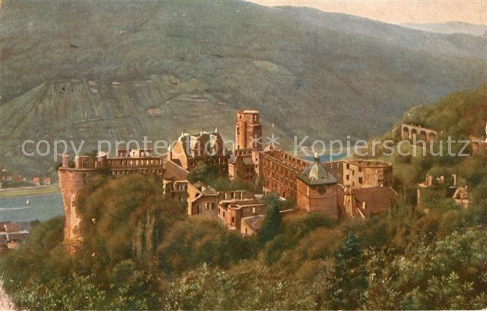Hoffmann Heinrich Heidelberg Schloss von der Molkenkur