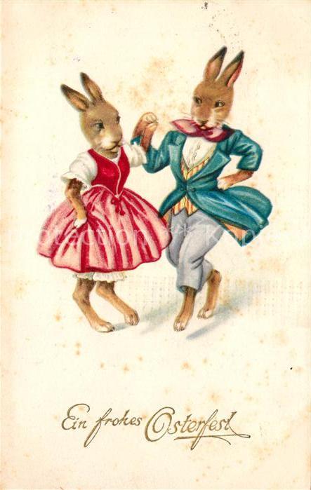 Vermenschlicht Hasen Tanz Ostern